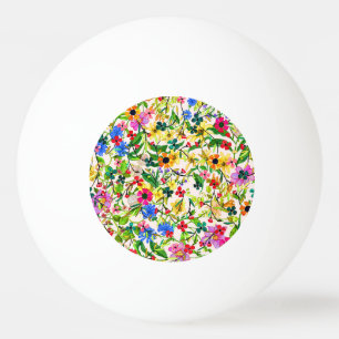 Cute colorful spring floral flowers ping pong ball