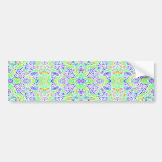 Cute colorful spring flowers bumper sticker (Front)