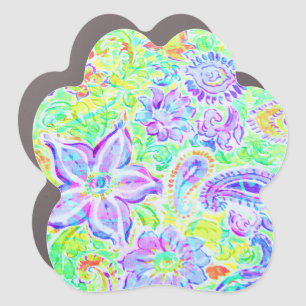 Cute colorful spring flowers car magnet