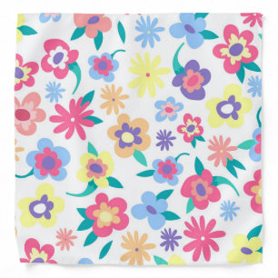 Cute colorful spring flowers pattern bandana