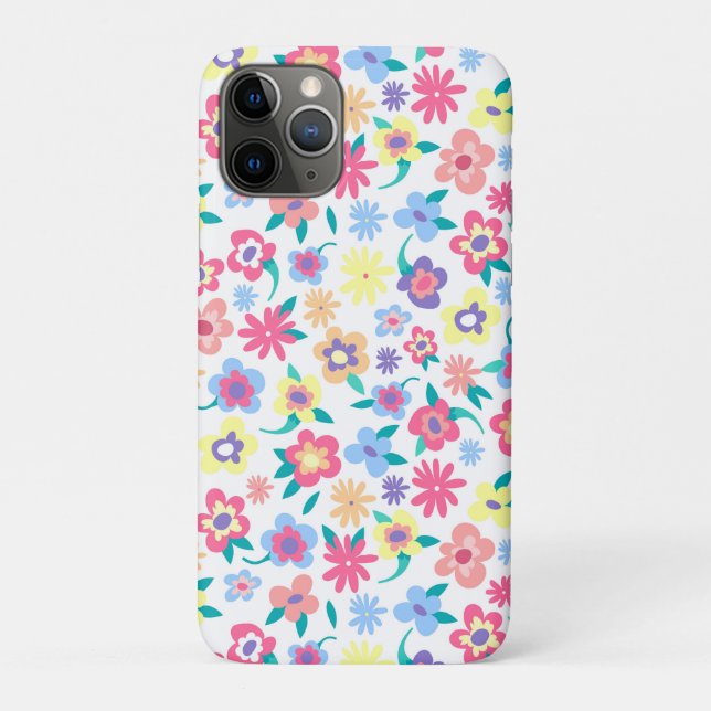 Cute colorful spring flowers pattern Case-Mate iPhone case (Back)