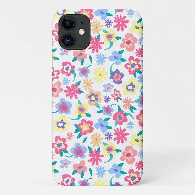 Cute colorful spring flowers pattern Case-Mate iPhone case (Back)