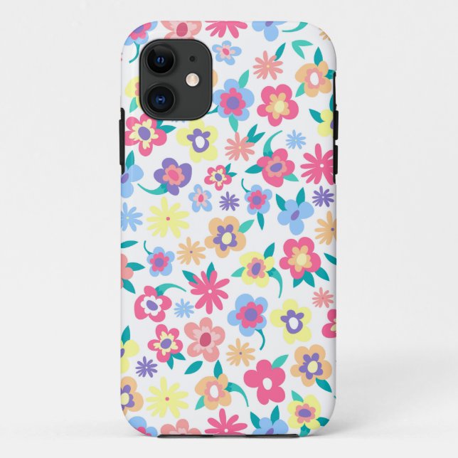 Cute colorful spring flowers pattern Case-Mate iPhone case (Back)