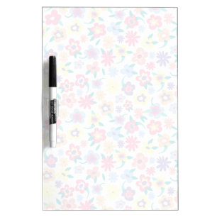 Cute colorful spring flowers pattern dry erase board