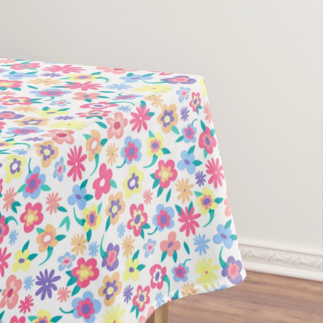 Cute  colorful spring flowers pattern tablecloth (In Situ)