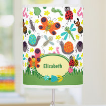 Cute Colorful Spring Insects Pattern Kids Table Lamp