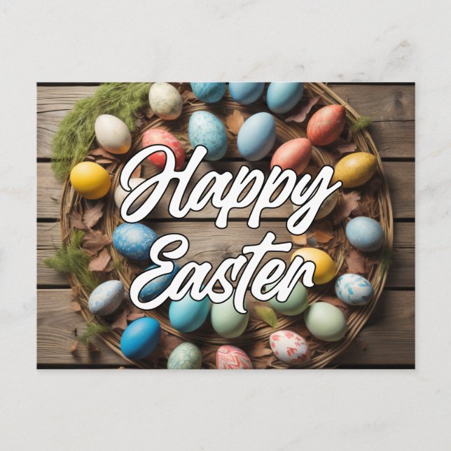 Cute Colorful Springtime Easter Collage Postcard (Front)