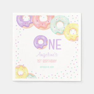 Cute Colorful Sprinkle Donuts First Birthday Napkins