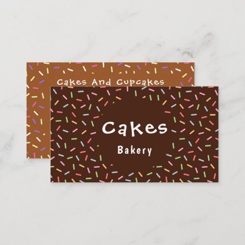 Cute Colorful Sprinkles Bakery Business Card