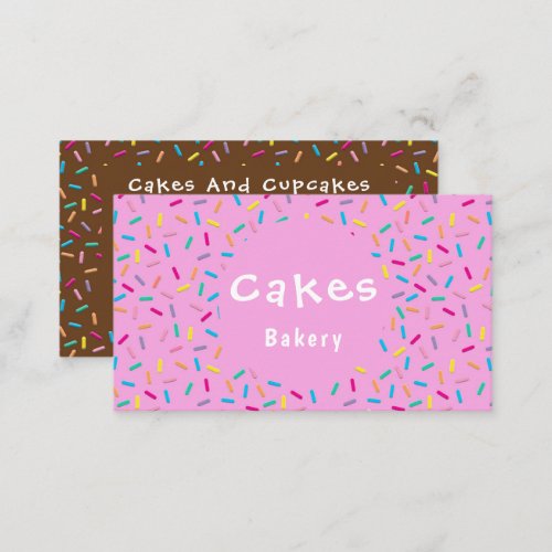 Cute Colorful Sprinkles Bakery Business Card