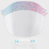Cute Colorful Sprinkles Confetti Face Shield (Front w/Glasses)