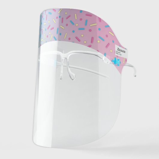 Cute Colorful Sprinkles Confetti Face Shield (Front Left)