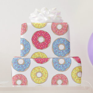 Cute Colorful Sprinkles Donuts Wrapping Paper