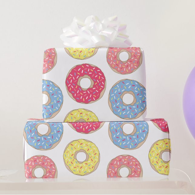 Cute Colorful Sprinkles Donuts Wrapping Paper (Creator Uploaded)