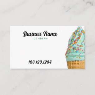Cute Colorful Sprinkles on Ice Cream Cone Business Card