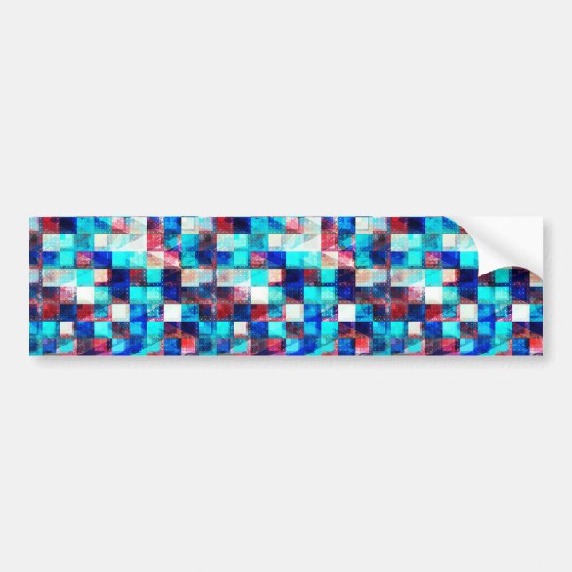 Cute colorful square patterns bumper sticker (Front)