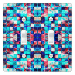 Cute colorful square patterns light switch cover