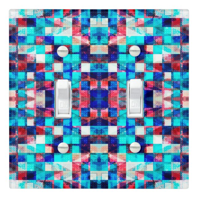 Cute colorful square patterns light switch cover (In Situ)