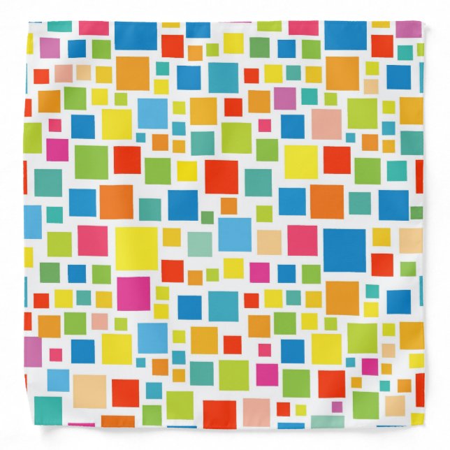 Cute colorful squares patterns bandana (Front)