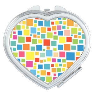 Cute colorful squares patterns compact mirror