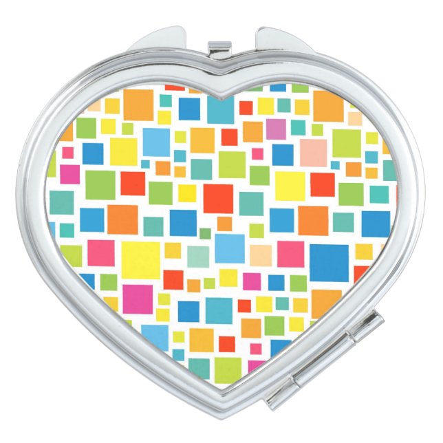 Cute colorful squares patterns compact mirror (Front)