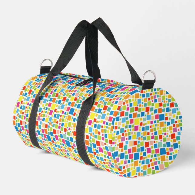 Cute colorful squares patterns duffle bag (Left Corner)