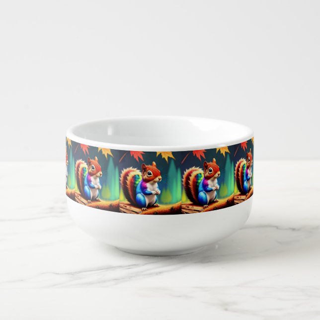  Cute Colorful Squirrel Digital Painting-75364 Soup Mug (Front)