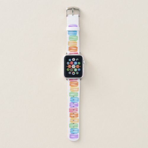 cute colorful stack of macarons personalized apple watch band