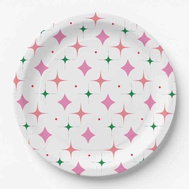 Cute Colorful Star Pattern Paper Plates (Front)