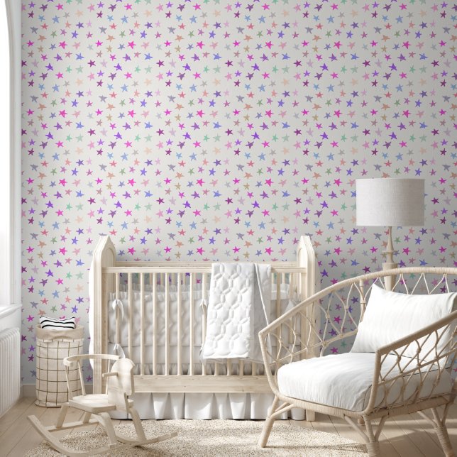 Cute Colorful Stars Pattern Wallpaper (Kids)