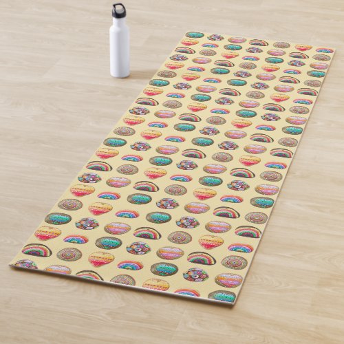 Cute colorful stone pattern pilates yoga mat