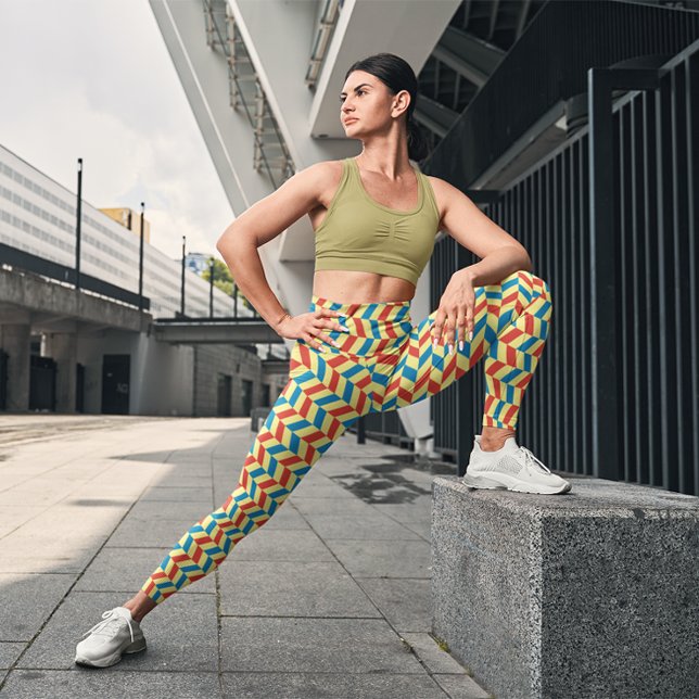 Cute Colorful Stripe Chevron Workout  Leggings (Creator Uploaded)