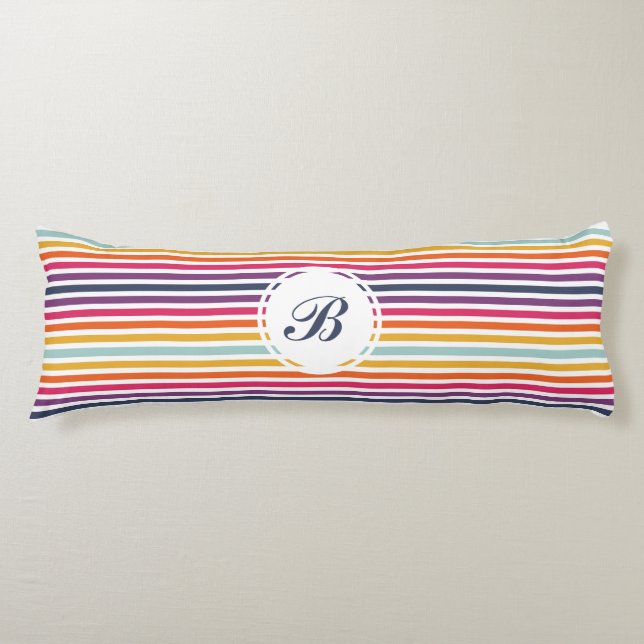Cute Colorful Striped Pattern Body Pillow (Front)