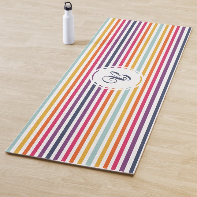 Cute Colorful Striped Pattern Yoga Mat (In Situ)