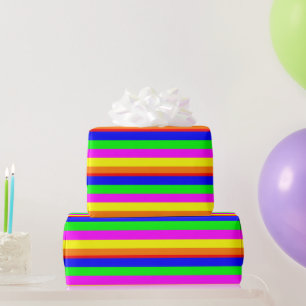 Cute Colorful Striped  Wrapping Paper