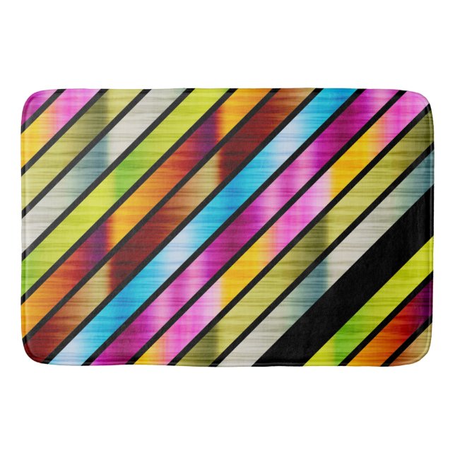 Cute colorful stripes bathroom mat (Front)
