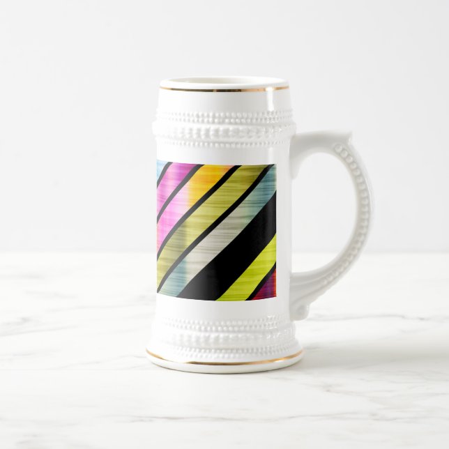Cute colorful stripes beer stein (Right)