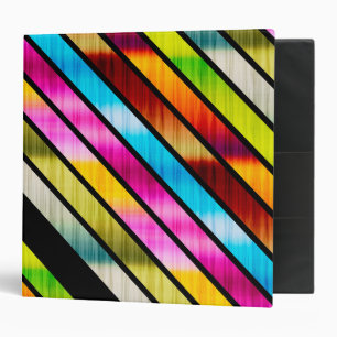 Cute colorful stripes binder
