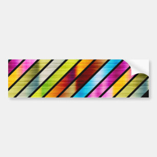 Cute colorful stripes bumper sticker