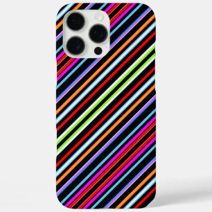 Cute colorful stripes iPhone 16 pro max case