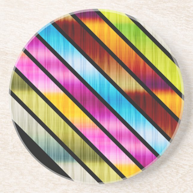 Cute colorful stripes coaster (Front)