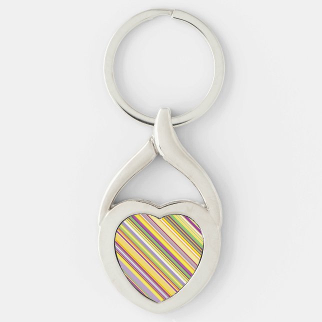 Cute colorful stripes design keychain (Front)