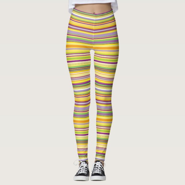 Cute colorful stripes design leggings (Front)