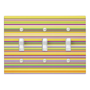 Cute colorful stripes design light switch cover