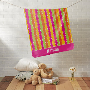 Cute Colorful Stripes Girly Baby Blanket