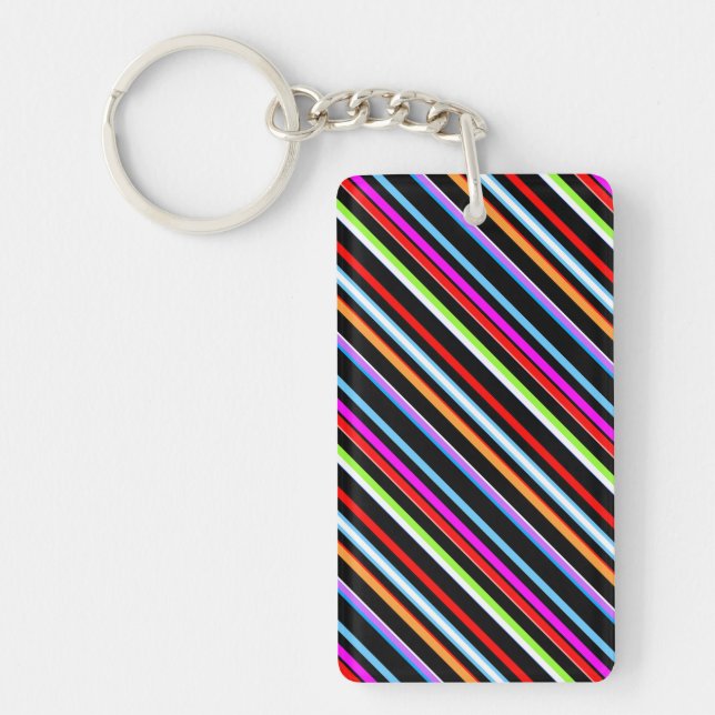 Cute colorful stripes keychain (Front)