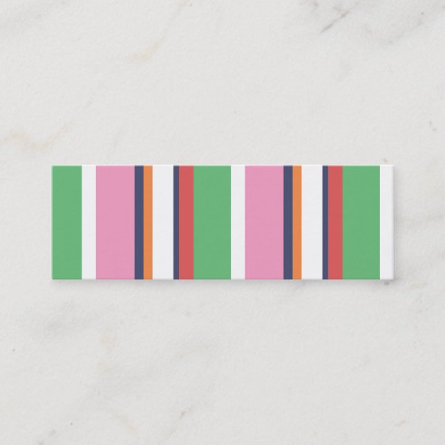 Cute Colorful Stripes Mini Profile Card (Front)