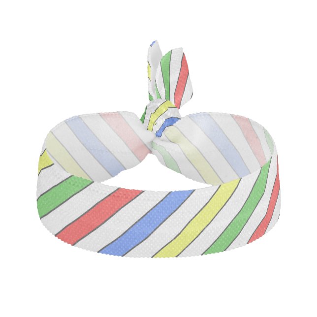 Cute Colorful Stripes Pattern Ribbon Hair Tie (Front)