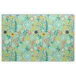 Cute Colorful Stylized Retro Flowers Pattern Fabric