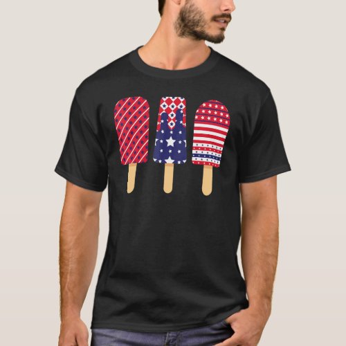 Cute Colorful Summer 4th Of July Kids Popsicle T_Shirt